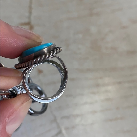 Vintage Turquoise Ring western small size 4 - Picture 9 of 10